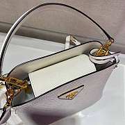 Prada Matinée Micro Saffiano Leather Bag White 1BA286 21x16.5x9.5cm - 4