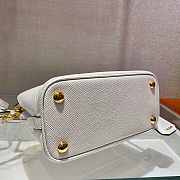 Prada Matinée Micro Saffiano Leather Bag White 1BA286 21x16.5x9.5cm - 2