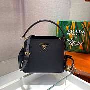 Prada Matinée Micro Saffiano Leather Bag Black 1BA286 21x16.5x9.5cm - 1