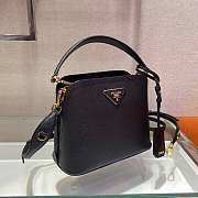 Prada Matinée Micro Saffiano Leather Bag Black 1BA286 21x16.5x9.5cm - 4