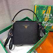 Prada Matinée Micro Saffiano Leather Bag Black 1BA286 21x16.5x9.5cm - 2