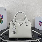 Prada Saffiano Leather Prada Kristen Handbag White 1BA297 26x20x13.5cm - 1