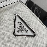 Prada Saffiano Leather Prada Kristen Handbag White 1BA297 26x20x13.5cm - 3