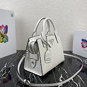 Prada Saffiano Leather Prada Kristen Handbag White 1BA297 26x20x13.5cm - 2
