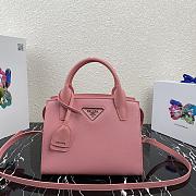 Prada Saffiano Leather Prada Kristen Handbag Pink 1BA297 26x20x13.5cm - 1