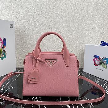 Prada Saffiano Leather Prada Kristen Handbag Pink 1BA297 26x20x13.5cm