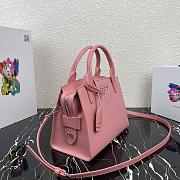 Prada Saffiano Leather Prada Kristen Handbag Pink 1BA297 26x20x13.5cm - 6