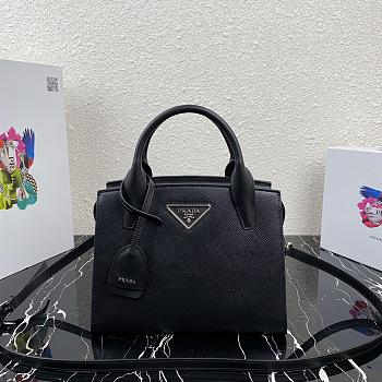 Prada Saffiano Leather Prada Kristen Handbag Black 1BA297 26x20x13.5cm