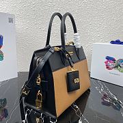 Prada Medium Esplanade Leather Tote Bag Brown 1BA046 30×23×15cm - 6