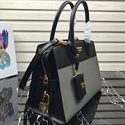 Prada Medium Esplanade Leather Tote Bag Gray 1BA046 30×23×15cm - 6