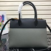 Prada Medium Esplanade Leather Tote Bag Gray 1BA046 30×23×15cm - 4