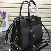 Prada Medium Esplanade Leather Tote Bag Black 1BA046 30×23×15cm - 6