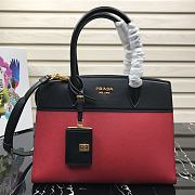 Prada Medium Esplanade Leather Tote Bag Red 1BA046 30×23×15cm - 1