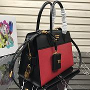 Prada Medium Esplanade Leather Tote Bag Red 1BA046 30×23×15cm - 6