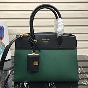 Prada Medium Esplanade Leather Tote Bag Green 1BA046 30×23×15cm - 1