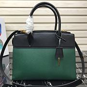 Prada Medium Esplanade Leather Tote Bag Green 1BA046 30×23×15cm - 3