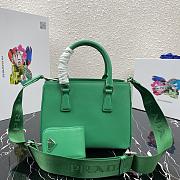 Prada Mini Galleria Saffiano Leather Bag Green 1BA296 23x16.5x10cm - 6
