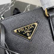 Prada Mini Galleria Saffiano Leather Bag Black/Gold Metal 1BA296 23x16.5x10cm - 5