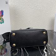 Prada Mini Galleria Saffiano Leather Bag Black/Gold Metal 1BA296 23x16.5x10cm - 4