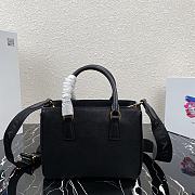Prada Mini Galleria Saffiano Leather Bag Black/Gold Metal 1BA296 23x16.5x10cm - 3