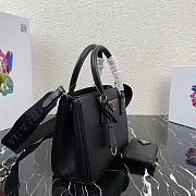 Prada Mini Galleria Saffiano Leather Bag Black/Gold Metal 1BA296 23x16.5x10cm - 2