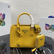 Prada Mini Galleria Saffiano Leather Bag Yellow 1BA296 23x16.5x10cm - 1