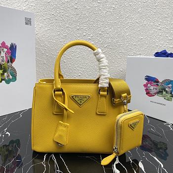 Prada Mini Galleria Saffiano Leather Bag Yellow 1BA296 23x16.5x10cm