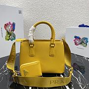 Prada Mini Galleria Saffiano Leather Bag Yellow 1BA296 23x16.5x10cm - 6