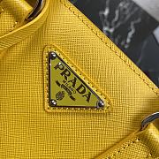 Prada Mini Galleria Saffiano Leather Bag Yellow 1BA296 23x16.5x10cm - 5