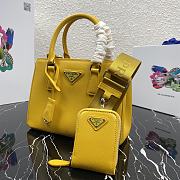 Prada Mini Galleria Saffiano Leather Bag Yellow 1BA296 23x16.5x10cm - 4