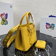 Prada Mini Galleria Saffiano Leather Bag Yellow 1BA296 23x16.5x10cm - 2