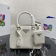 Prada Mini Galleria Saffiano Leather Bag White 1BA296 23x16.5x10cm - 1