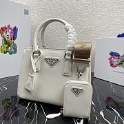 Prada Mini Galleria Saffiano Leather Bag White 1BA296 23x16.5x10cm - 2