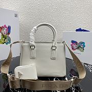 Prada Mini Galleria Saffiano Leather Bag White 1BA296 23x16.5x10cm - 3