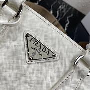 Prada Mini Galleria Saffiano Leather Bag White 1BA296 23x16.5x10cm - 5