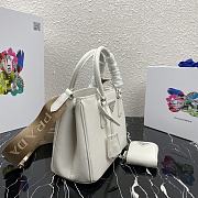 Prada Mini Galleria Saffiano Leather Bag White 1BA296 23x16.5x10cm - 6