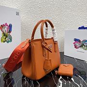 Prada Mini Galleria Saffiano Leather Bag Orange 1BA296 23x16.5x10cm - 5