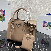 Prada Mini Galleria Saffiano Leather Bag Beige 1BA296 23x16.5x10cm - 6