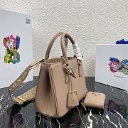 Prada Mini Galleria Saffiano Leather Bag Beige 1BA296 23x16.5x10cm - 5