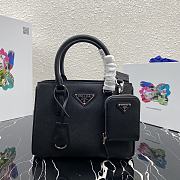 Prada Mini Galleria Saffiano Leather Bag Black 1BA296 23x16.5x10cm - 1