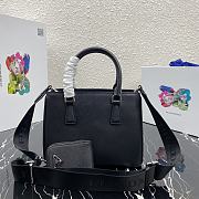 Prada Mini Galleria Saffiano Leather Bag Black 1BA296 23x16.5x10cm - 3