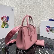 Prada Mini Galleria Saffiano Leather Bag Pink 1BA296 23x16.5x10cm - 6