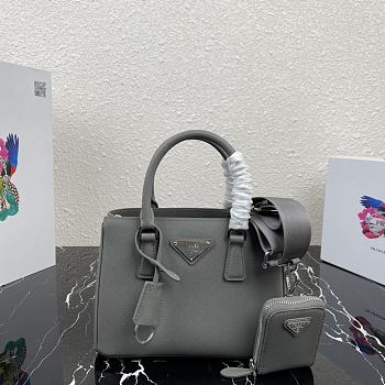 Prada Mini Galleria Saffiano Leather Bag Gray 1BA296 23x16.5x10cm