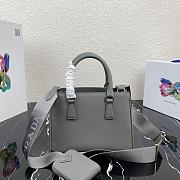 Prada Mini Galleria Saffiano Leather Bag Gray 1BA296 23x16.5x10cm - 5