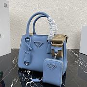 Prada Mini Galleria Saffiano Leather Bag Blue 1BA296 23x16.5x10cm - 6