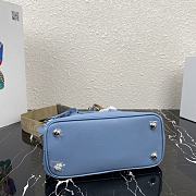 Prada Mini Galleria Saffiano Leather Bag Blue 1BA296 23x16.5x10cm - 5
