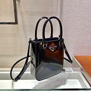 Prada Small Brushed Leather Tote Black 1BA331 15x17.5x5cm - 3