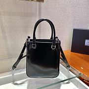 Prada Small Brushed Leather Tote Black 1BA331 15x17.5x5cm - 5