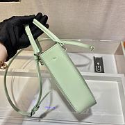 Prada Small Brushed Leather Tote Aqua 1BA331 15x17.5x5cm - 6