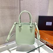 Prada Small Brushed Leather Tote Aqua 1BA331 15x17.5x5cm - 3